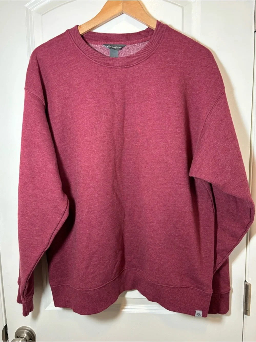 Eddie Bauer Men's Crewneck Sweatshirt - Maroon #319 - Picture 4 of 5